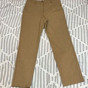 Aritzia Wilfred Tan Straight Leg Dress Pant